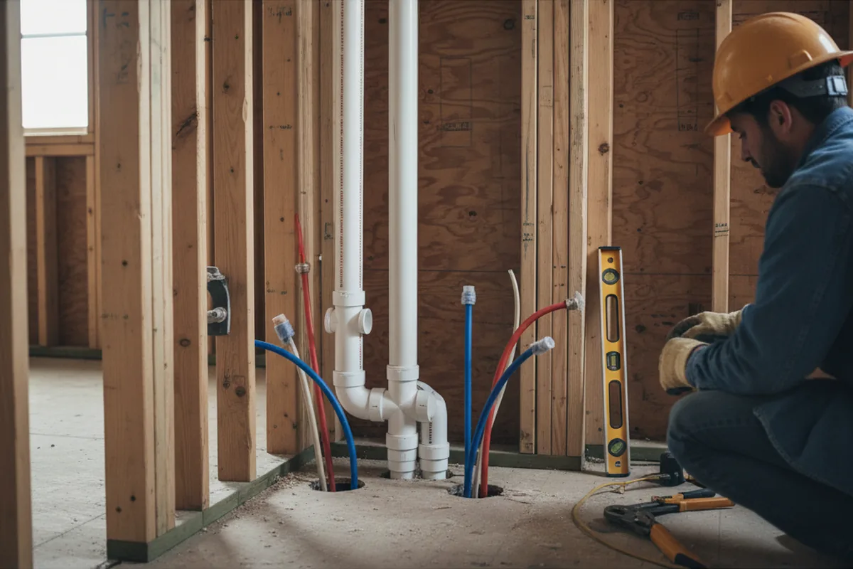 Drain and supply rough-in during Toilet Repair and Installation in Deputy